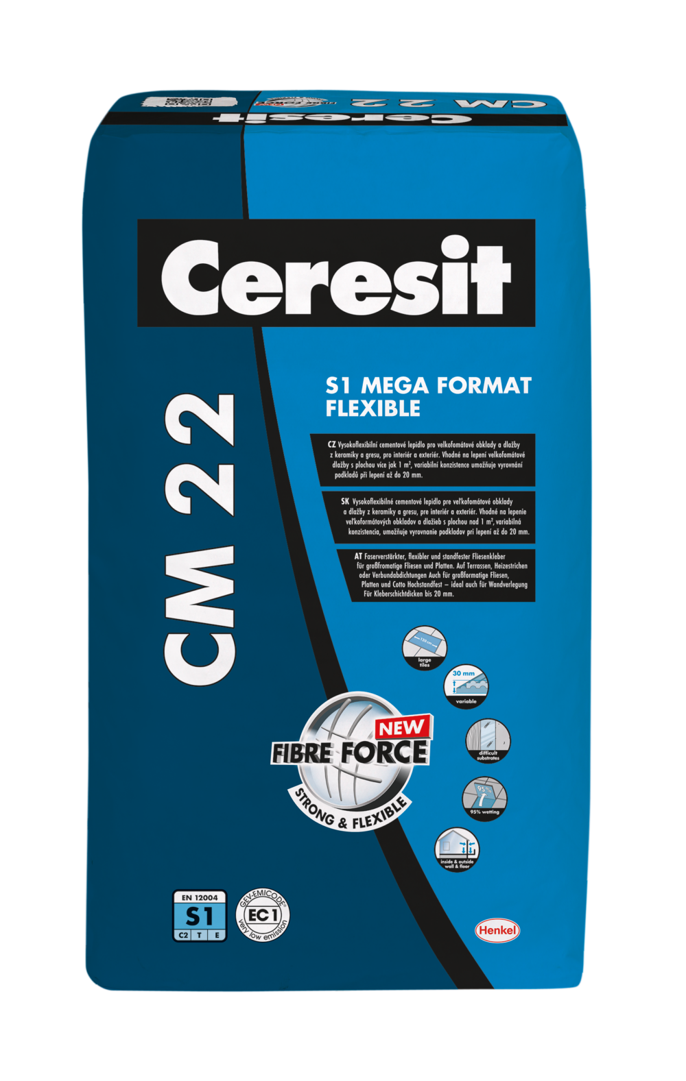Ceresit CM 22 Mega Format flexibilné lepidlo, C2 TE S1