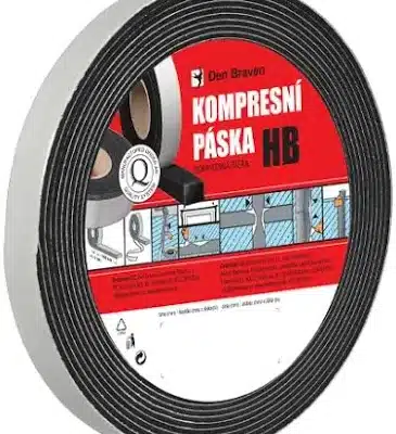 Den Braven Kompresná páska HB 15 mm / 4 – 20 mm, dĺžka 18 m – antracit
