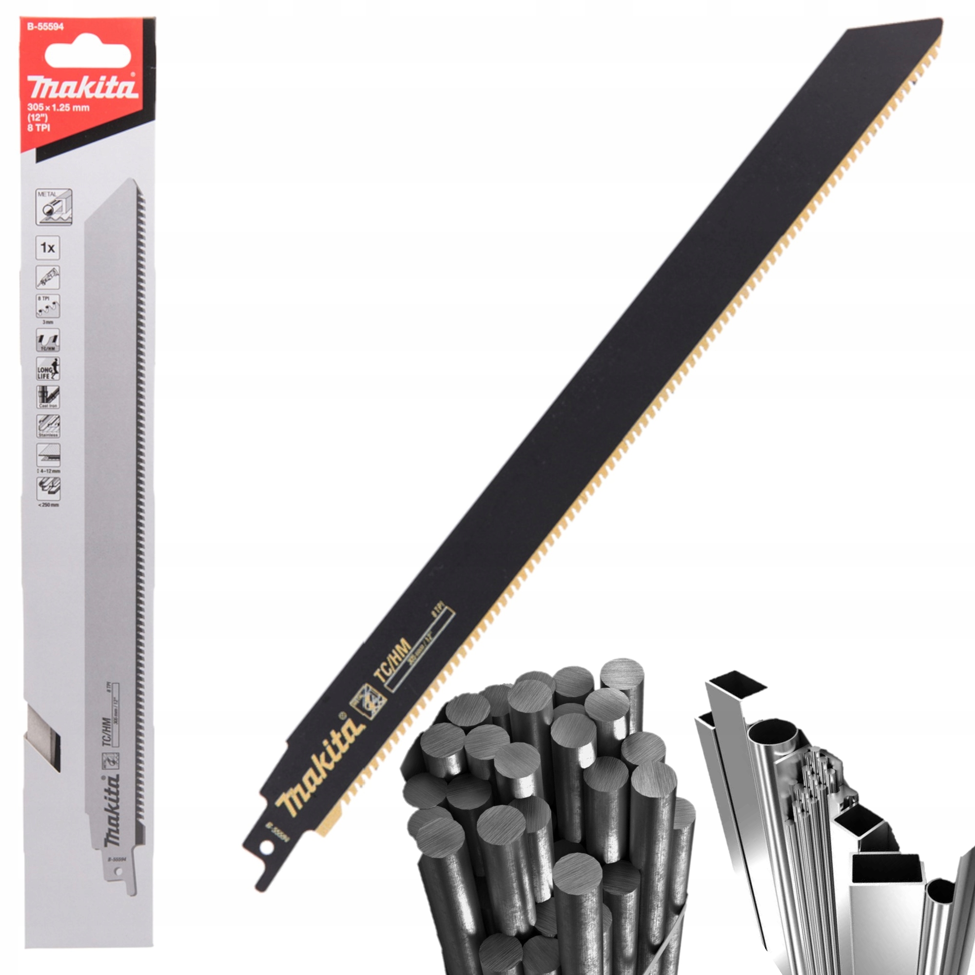 Dlhy-pilovy-list-na-HRUBU-OCEL-305-mm-z-NEREZOVEJ-OCELE-pre-chvostove-pily MAKITA Pílový list do chvostovej píly 305 mm, 5/8 TPI – na drevo s klincami a kov