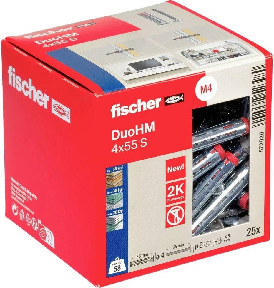 Fischer DuoHM 4x55 mm – Kovová hmoždinka do dutín so skrutkou8bac138e2 Fischer DuoHM 4x55 mm – Kovová hmoždinka do dutín so skrutkou