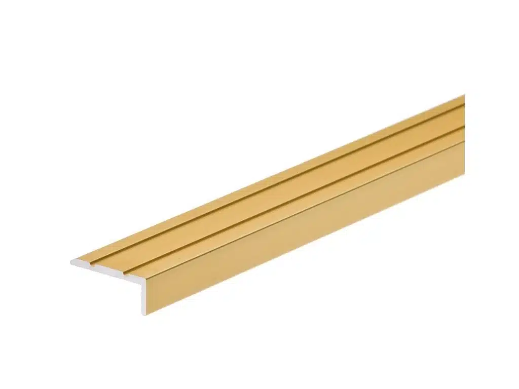 Schodový profil typ L, elox zlatý AL, 10 mm, 250 cm Schodový profil typ L, elox zlatý AL, 10 mm, 250 cm